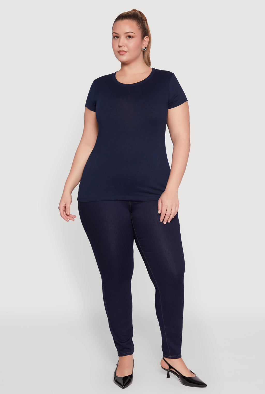 Plus Size Basic Crew Neck Tee