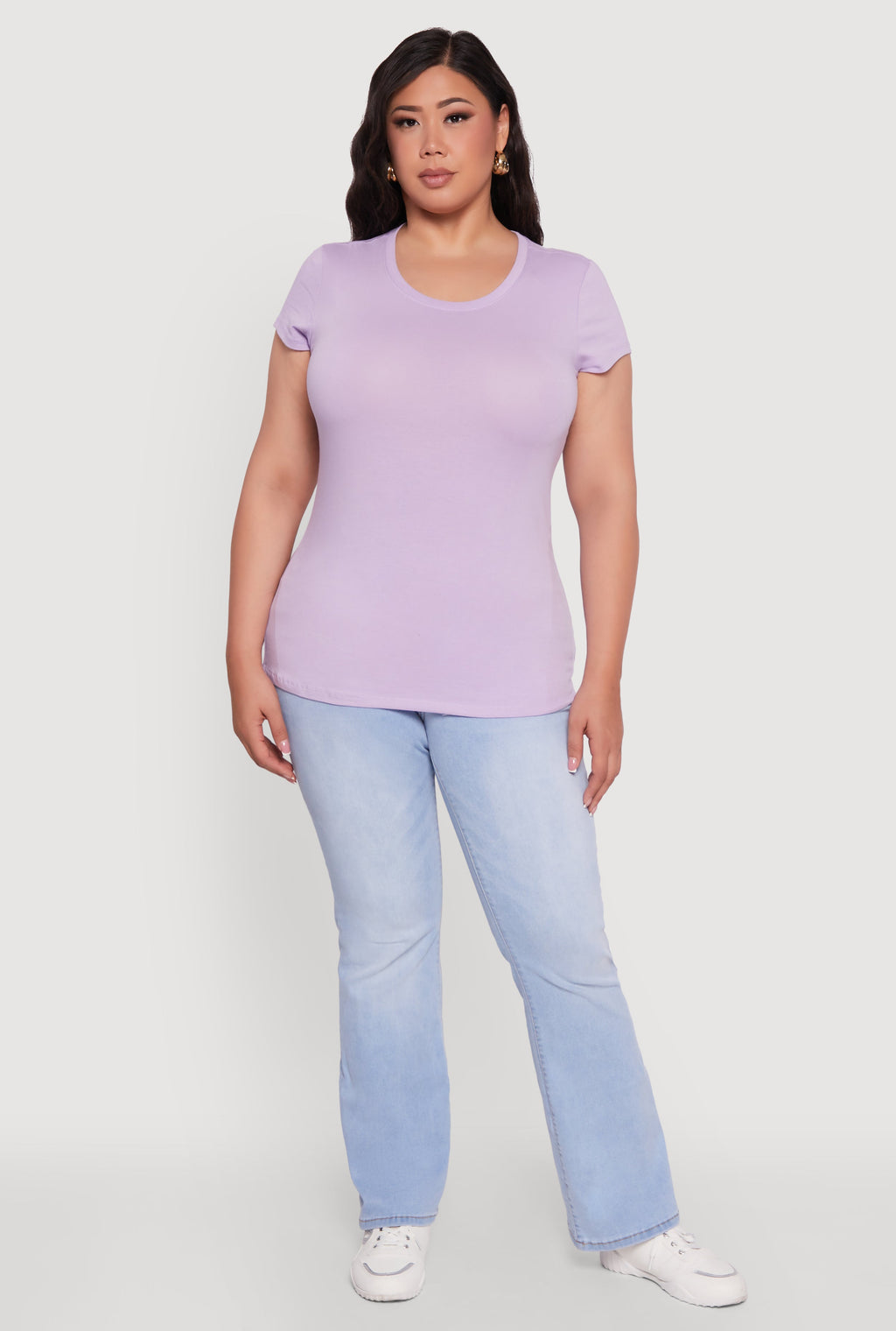 Plus Size Basic Crew Neck Tee