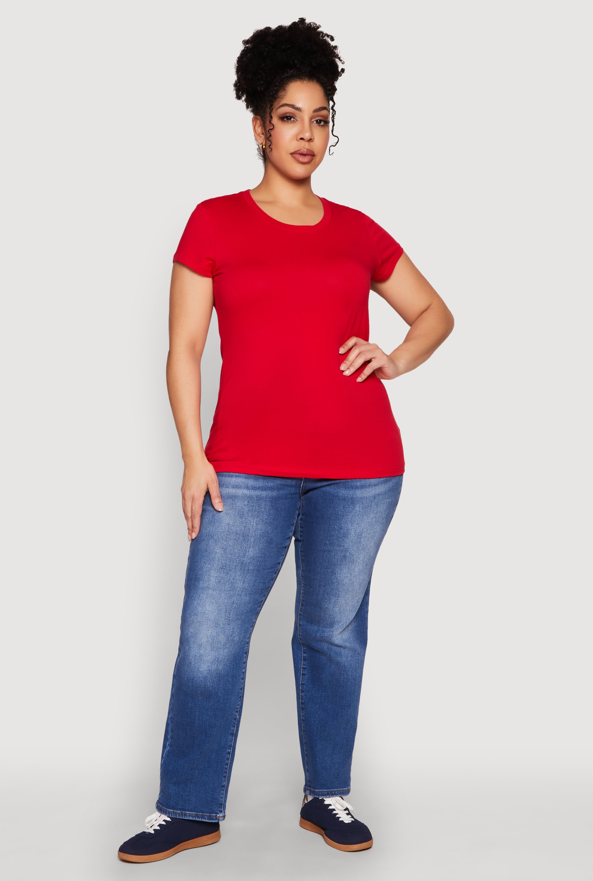 Plus Size Basic Crew Neck Tee