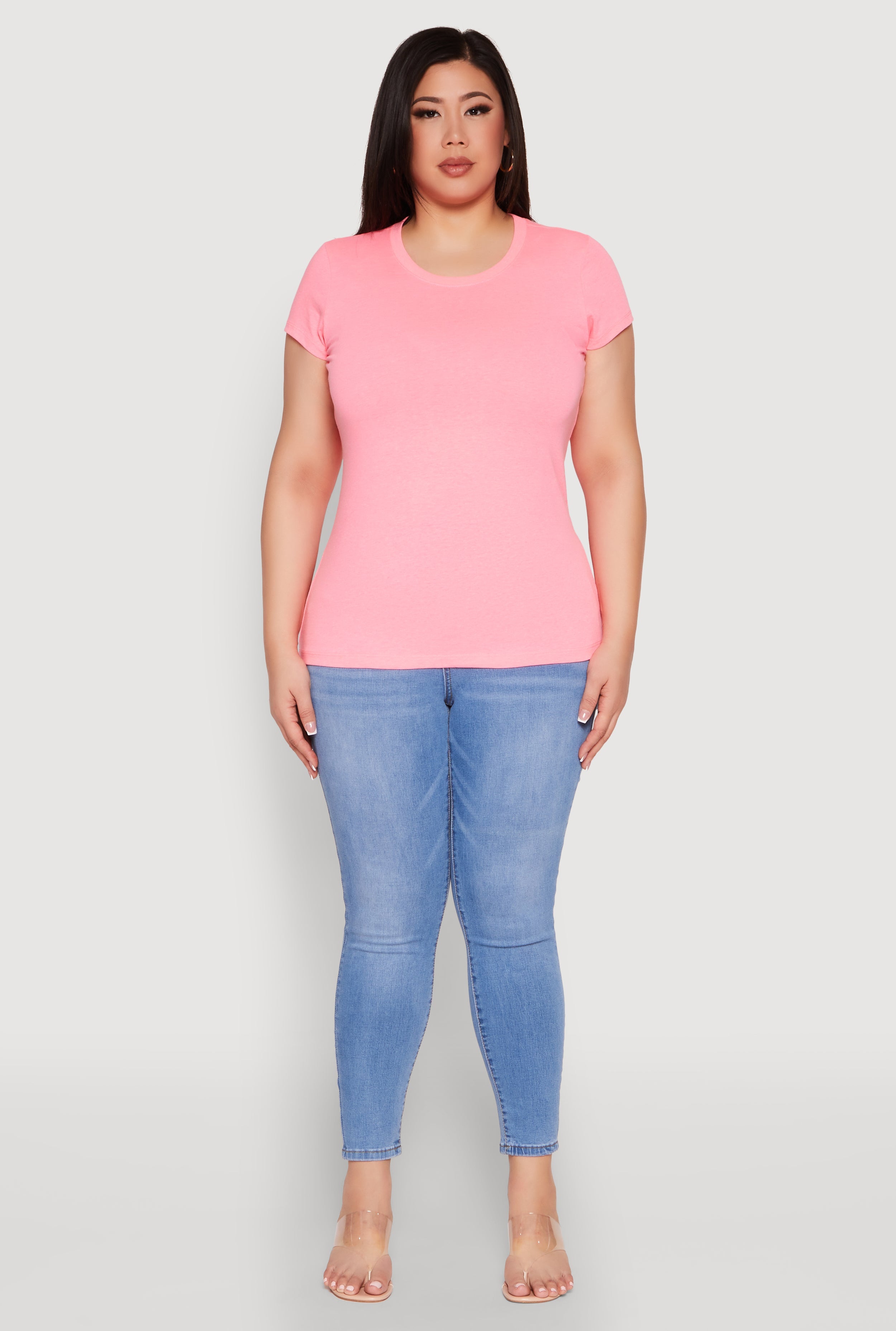 Plus Size Basic Crew Neck Tee
