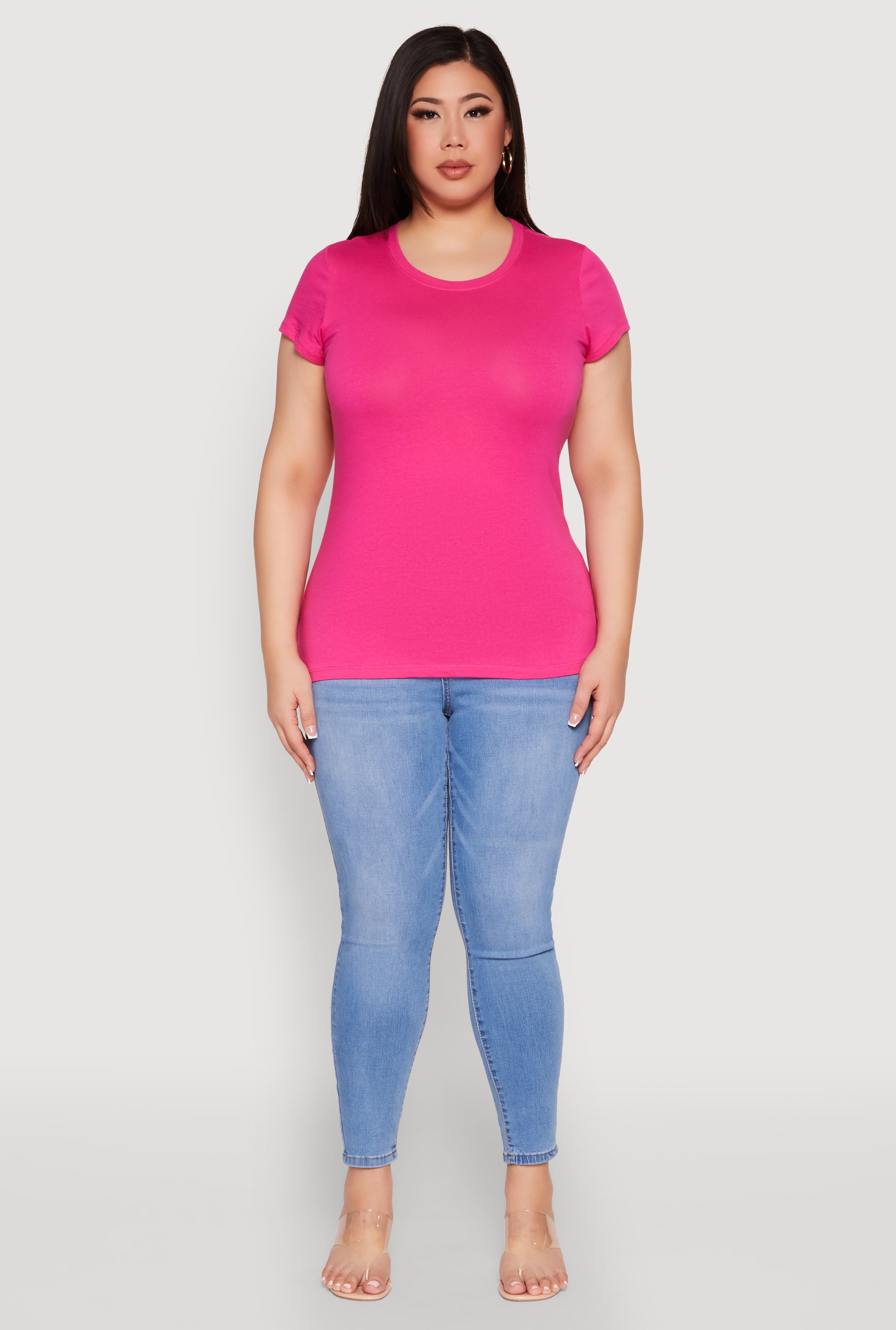 Plus Size Basic Crew Neck Tee