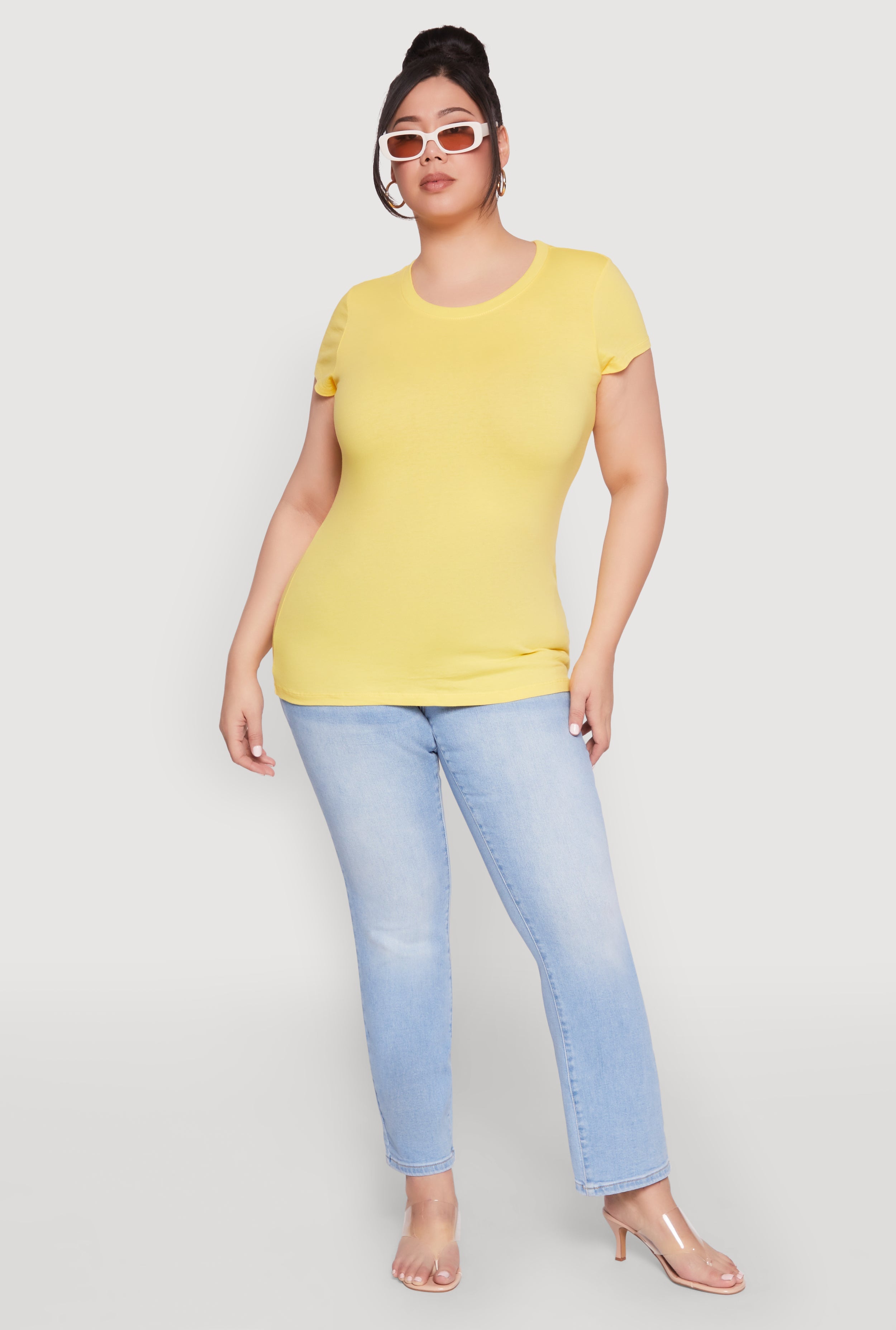 Plus Size Basic Crew Neck Tee