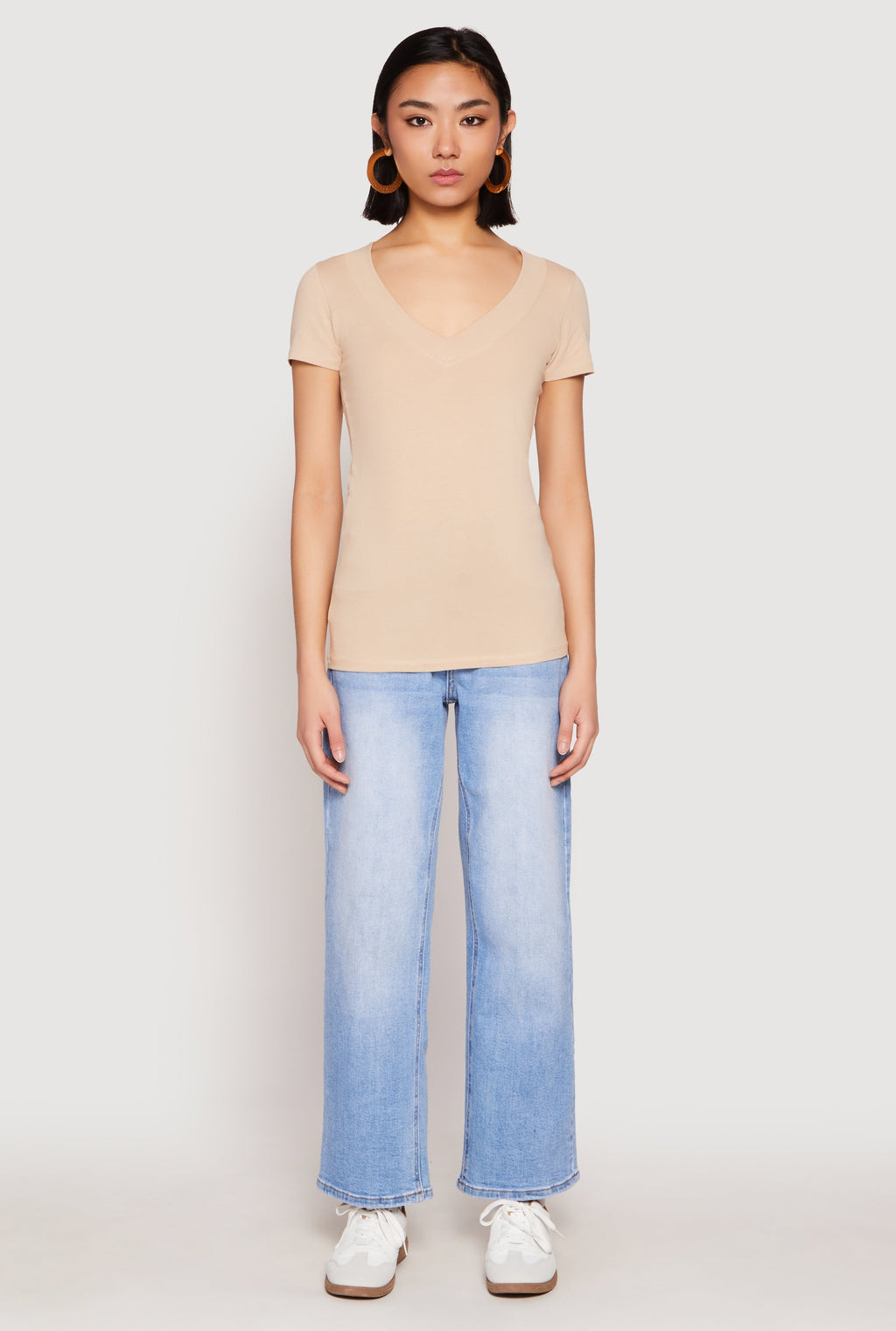 Basic V Neck Short Sleeve Tee