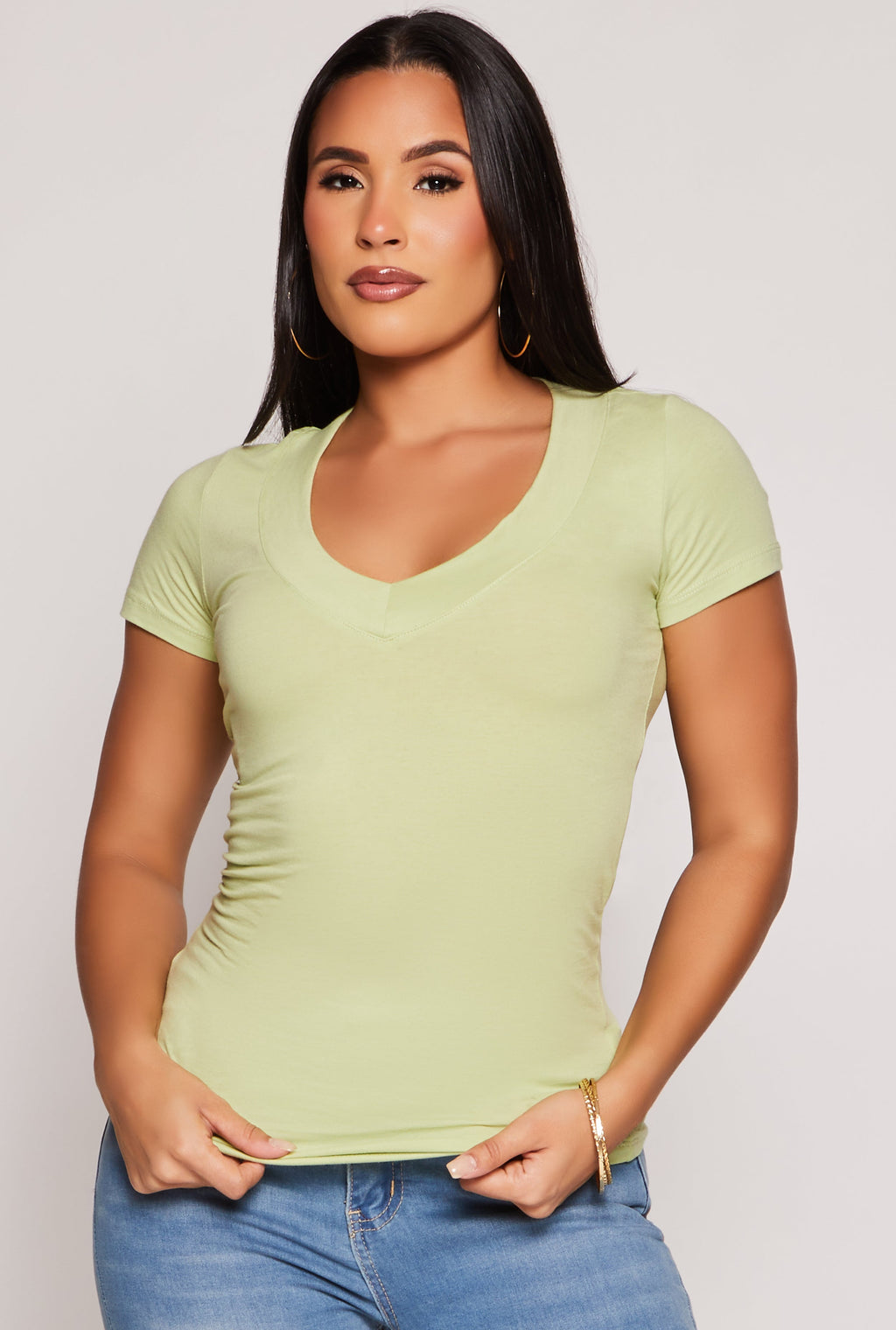 Basic V Neck Short Sleeve Tee