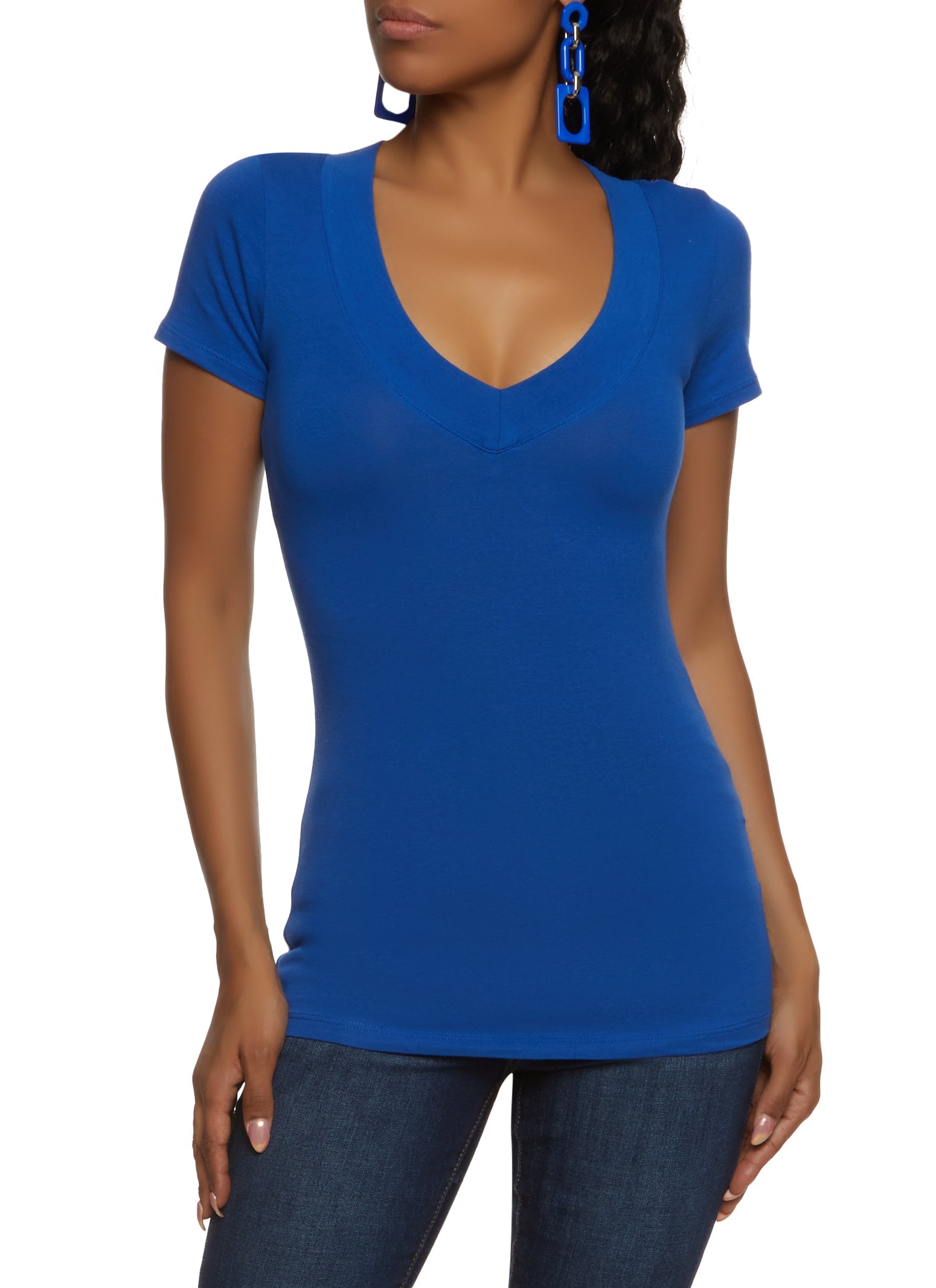 Basic V Neck Short Sleeve Tee