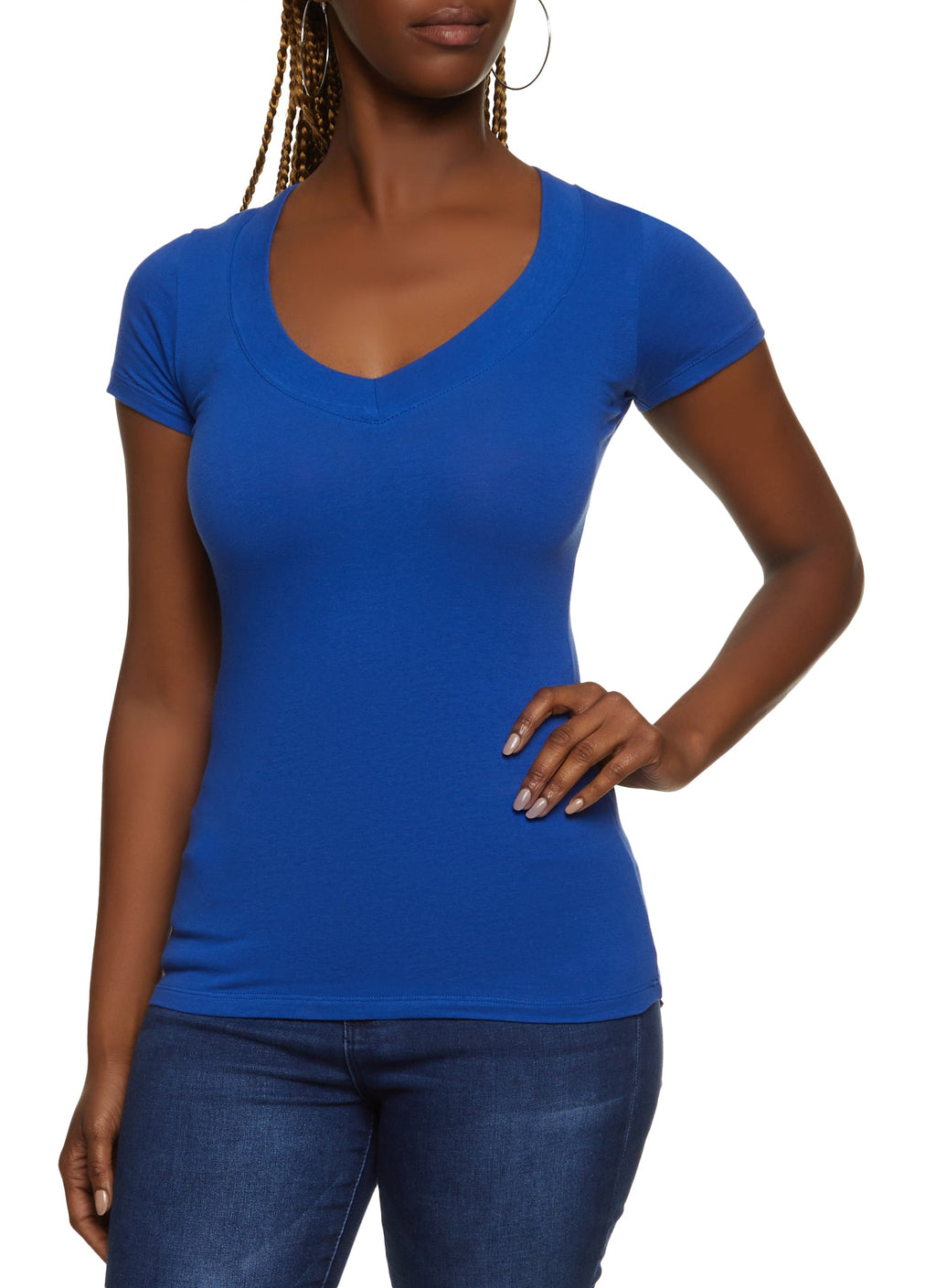 Basic V Neck Short Sleeve Tee