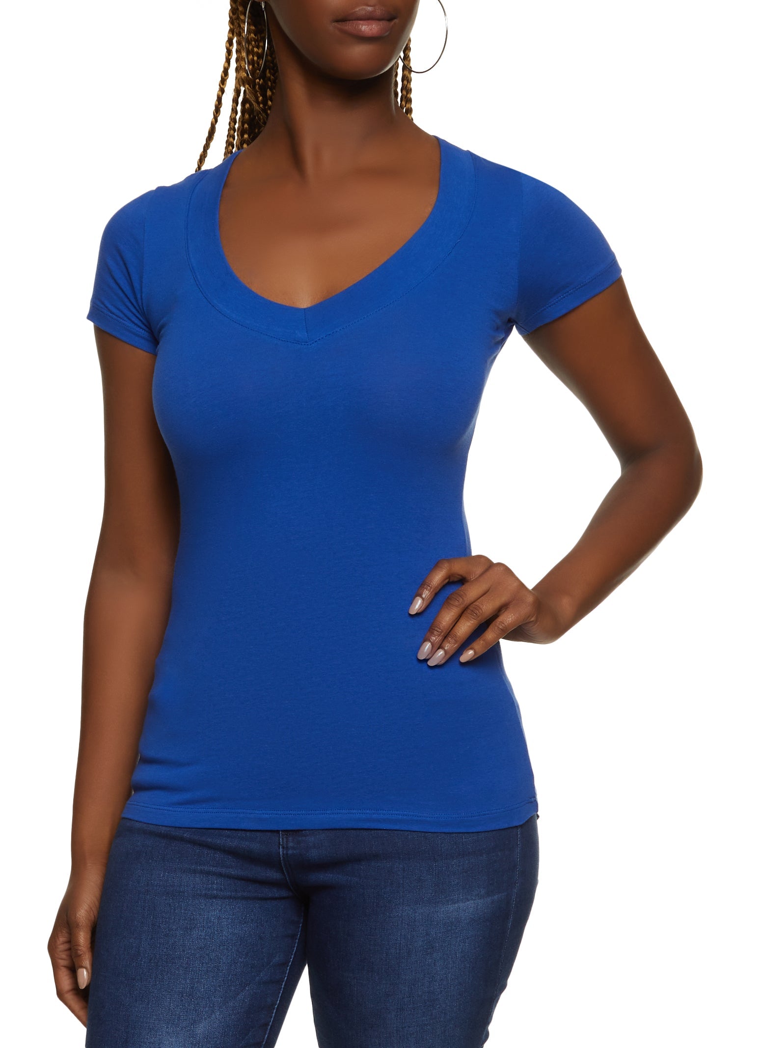 Basic V Neck Short Sleeve Tee