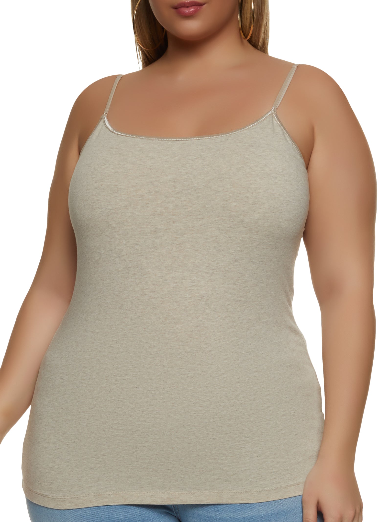 Plus Size Basic Cotton Scoop Neck Cami