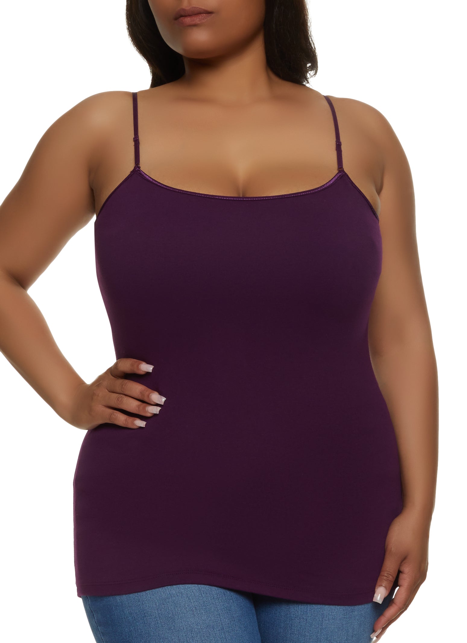 Plus Size Basic Cotton Scoop Neck Cami