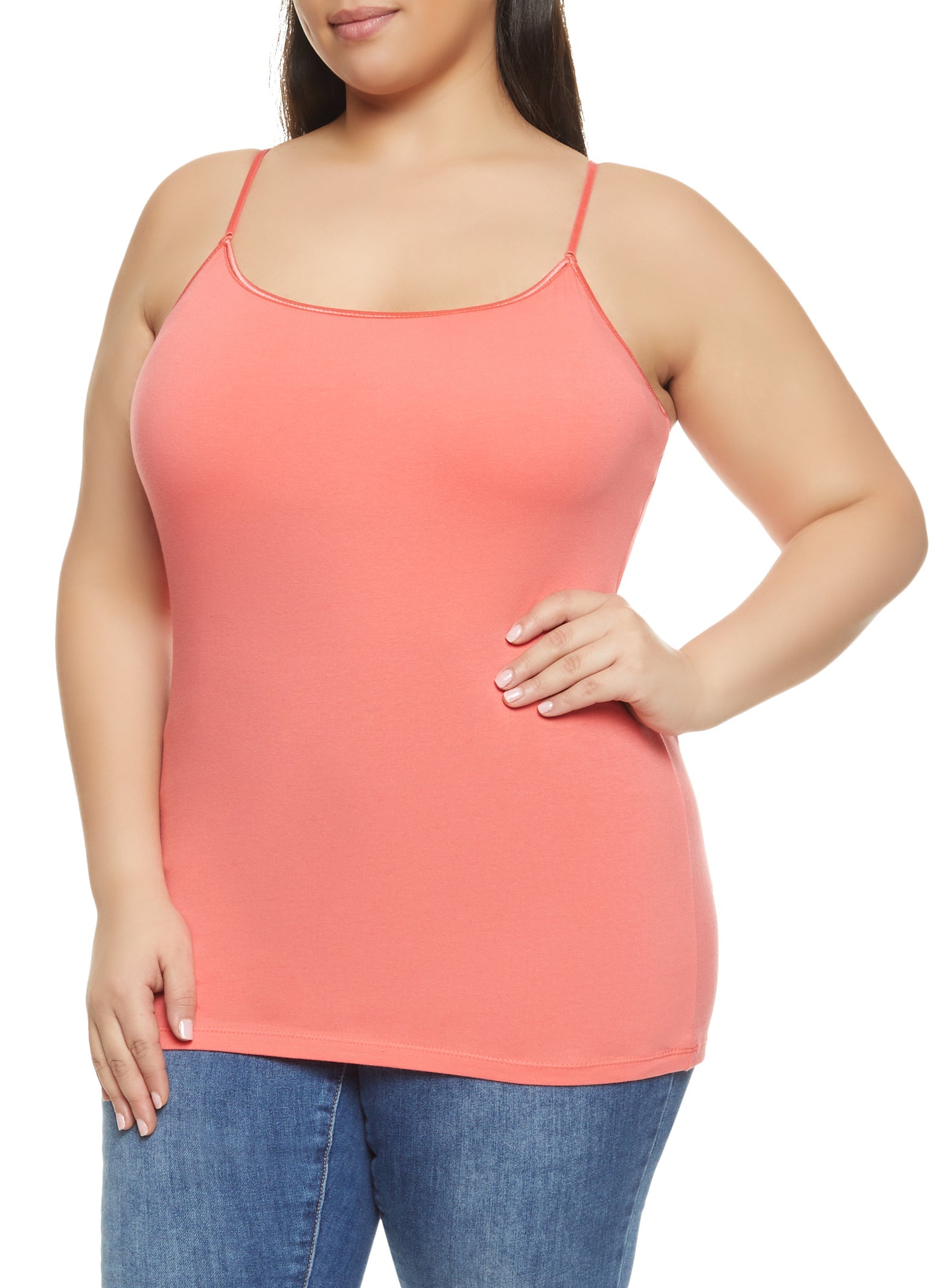 Plus Size Basic Cotton Scoop Neck Cami