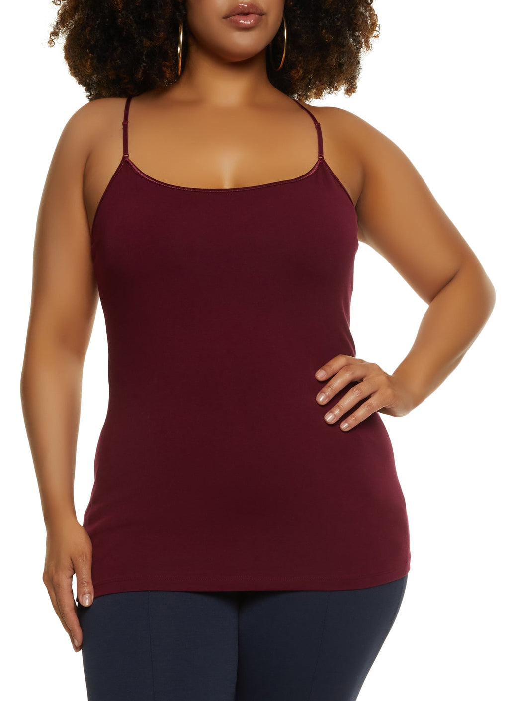 Plus Size Basic Cotton Scoop Neck Cami